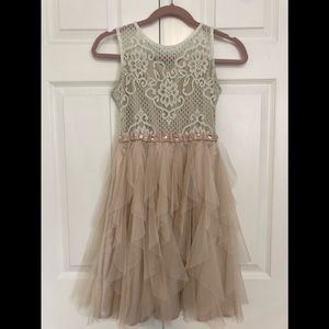Girls creme coloured formal dress
